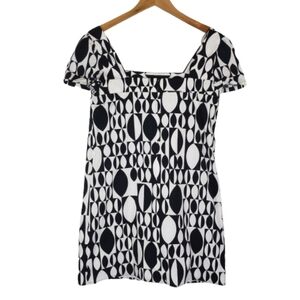 Maggy London reto black and white dress